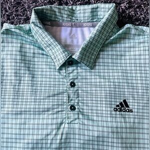 Adidas Men's Ultimate 365 Mint Checkered golf Polo Shirt L